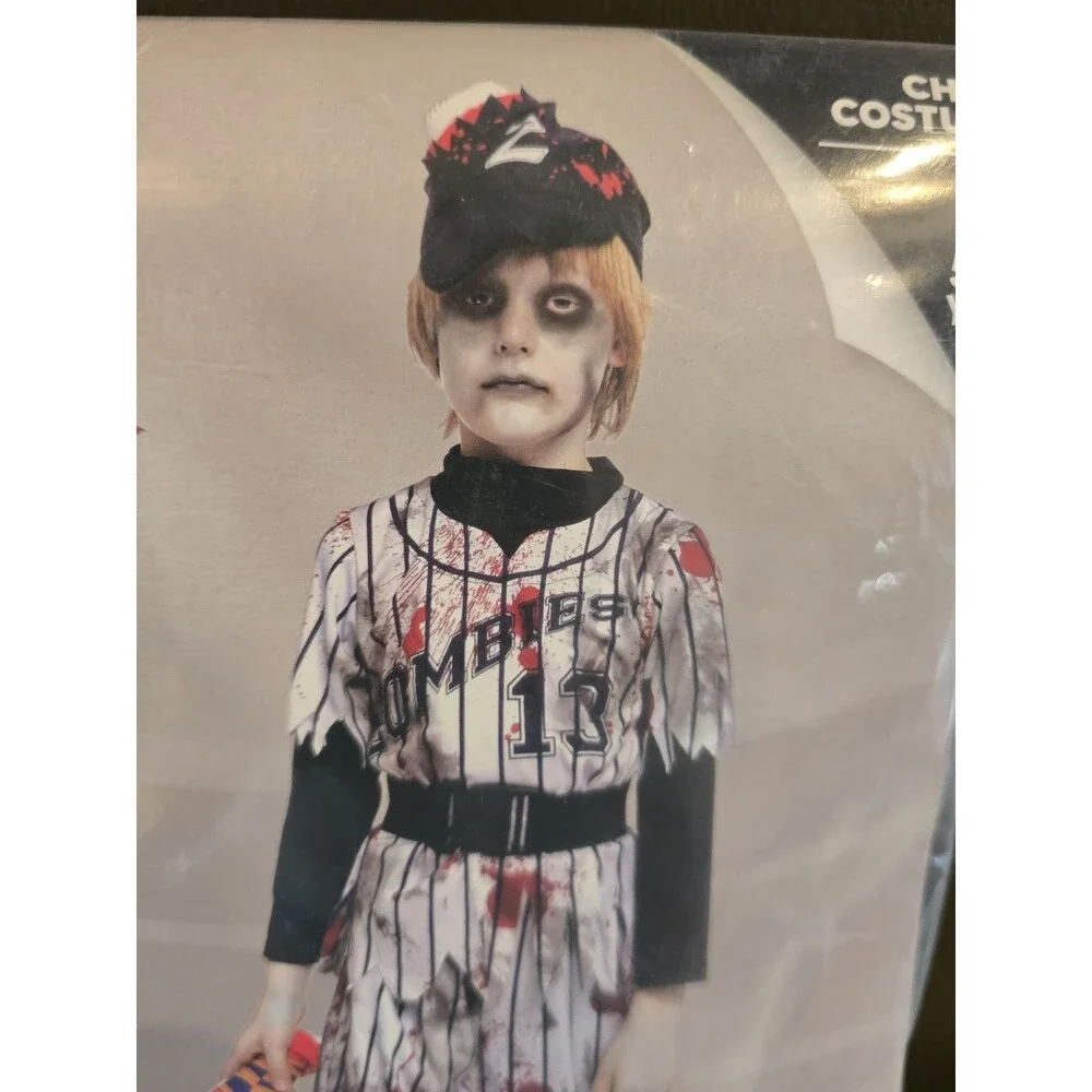 Spooktacular Zombie Baseball Halloween Costume Small 5-7 Years 5 6 7 New C15